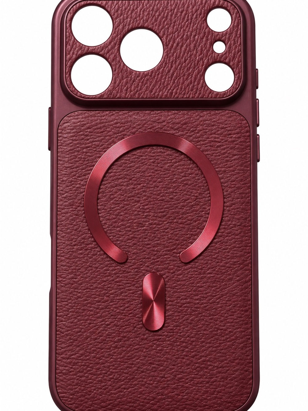 Burgundy Leather-Style Magsafe Case for iphone 17 Pro Max & 18 Pro Max